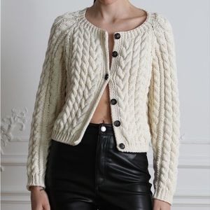 Vintage cable knit cardigan sweater